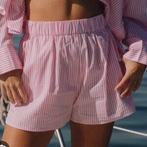 NWOT Daily Drills Poplin Resort Shorts, Red Pinstripe, Boxer Shorts, Size M